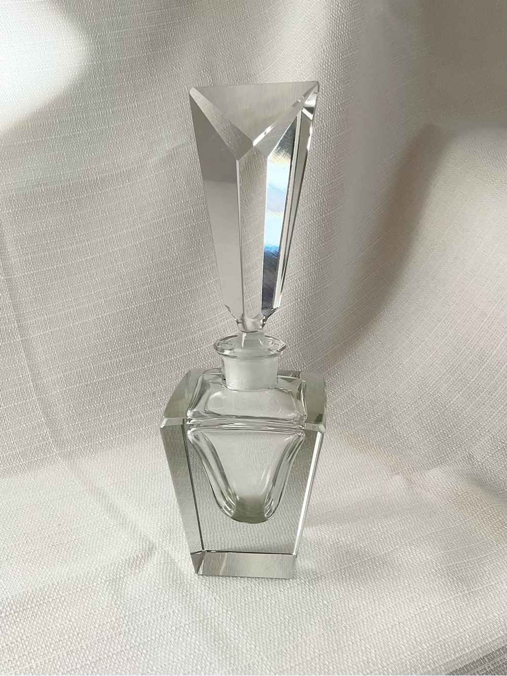 VINTAGE Art Deco Cut Crystal Perfume Bottle